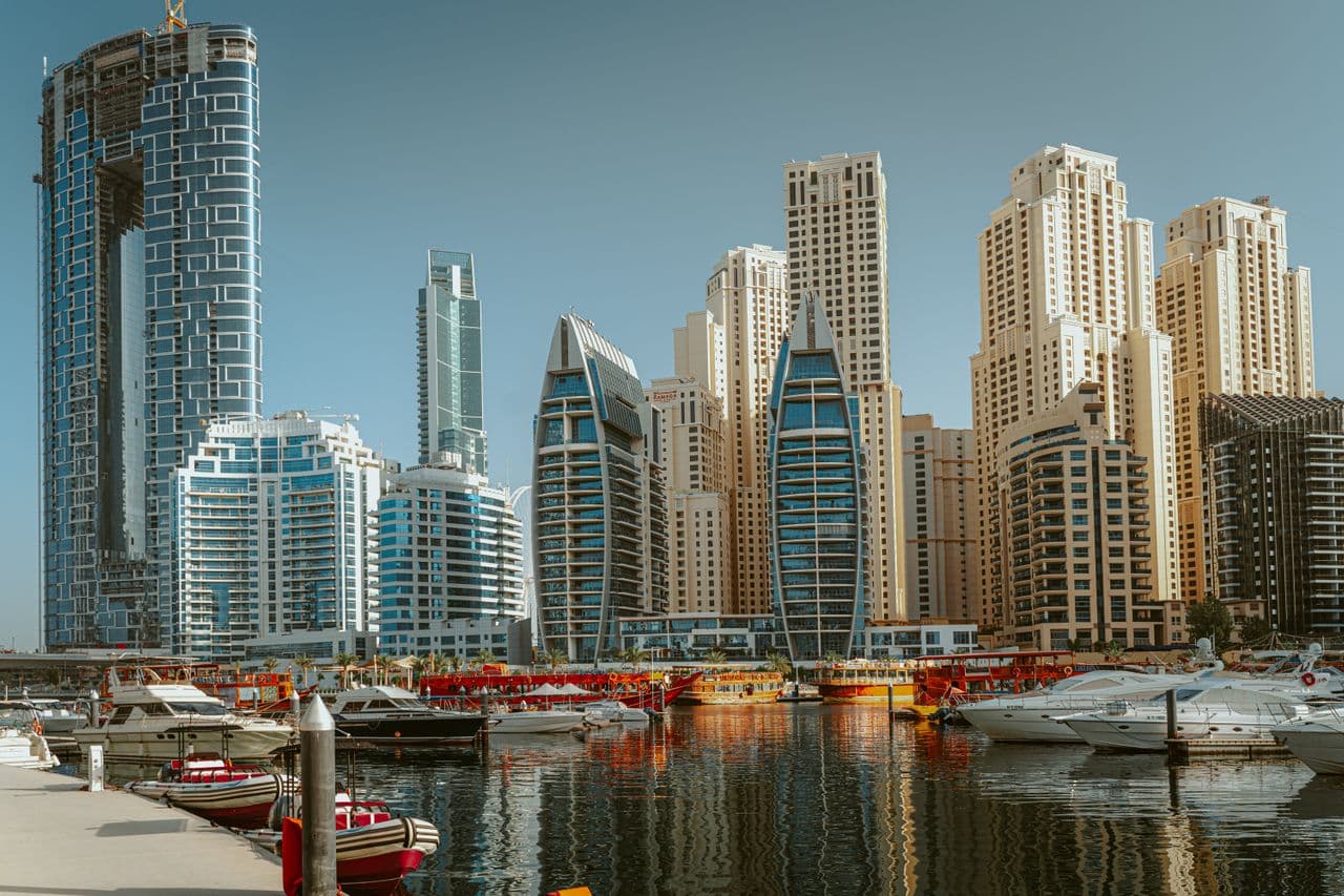 Dubai business district skyline, offshore teams in the Philippines for UAE businesses